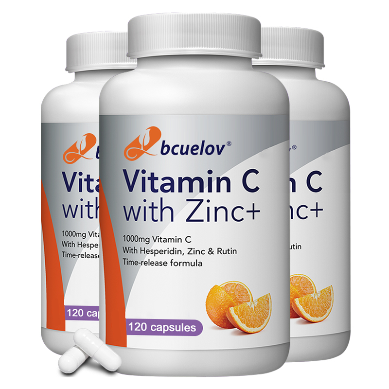 Zinc Supplement 50Mg - Organic Vitamin C + Zinc Capsules,