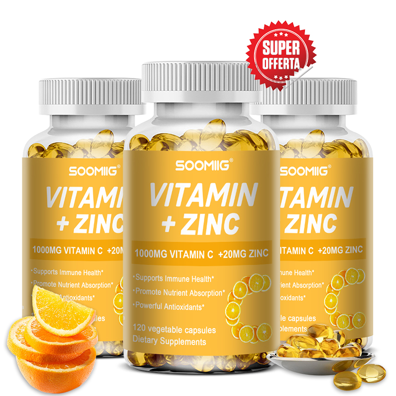 Zinc Supplement 50Mg - Vitamin C 1000mg + Zinc 20mg