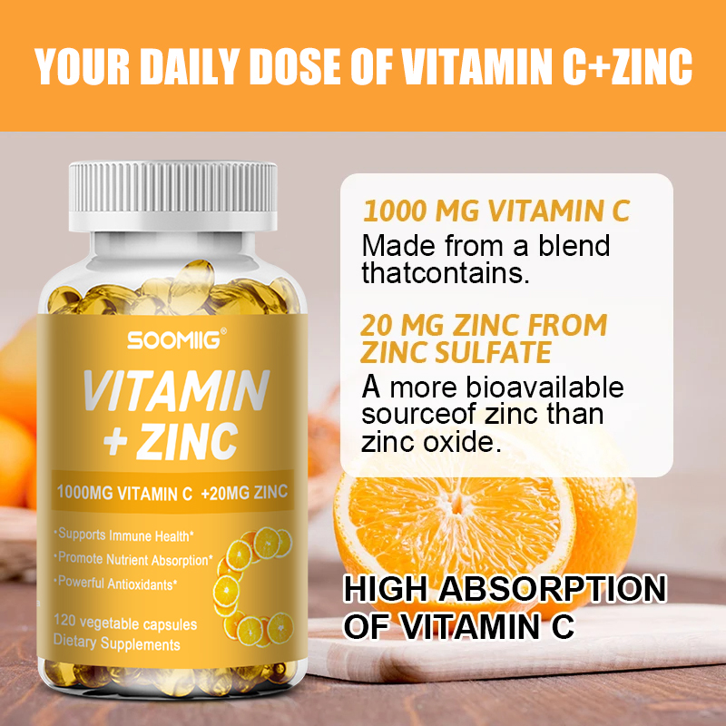 Vitamin C 1000mg + Zinc 20mg C - Zinc Supplement 50Mg 评论和价格